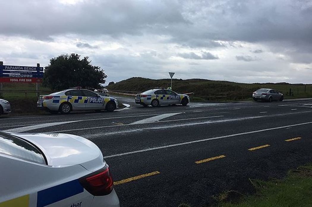 Police cordons in place at the reserve in Papamoa.