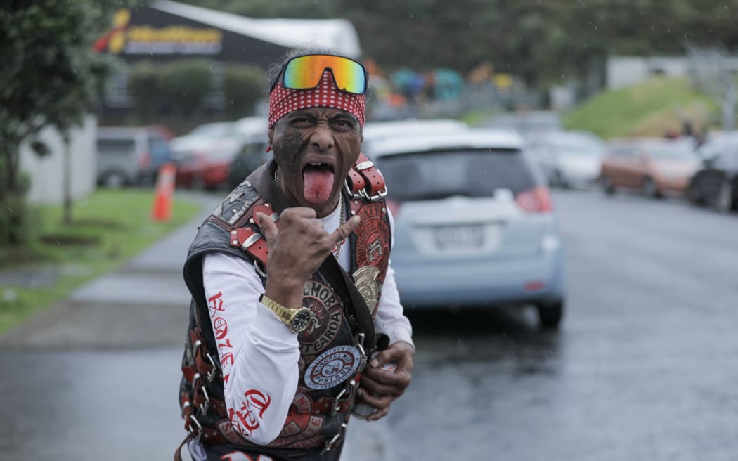 Mongrel mob gang members are out in large numbers as they attend a tangi in Porirua
