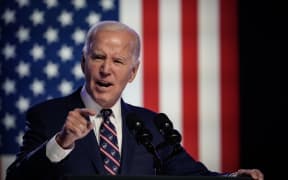 BLUE BELL, PENNSYLVANIA - JANUARY 5: U.S. President Joe Biden speaks during a campaign event at Montgomery County Community College January 5, 2024 in Blue Bell, Pennsylvania. In his first campaign event of the 2024 election season, Biden stated that democracy and fundamental freedoms are under threat if former U.S. President Donald Trump returns to the White House.   Drew Angerer/Getty Images/AFP (Photo by Drew Angerer / GETTY IMAGES NORTH AMERICA / Getty Images via AFP)