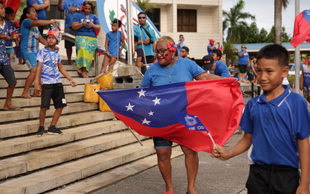 Toa Samoa rally support for their national rugby league team.