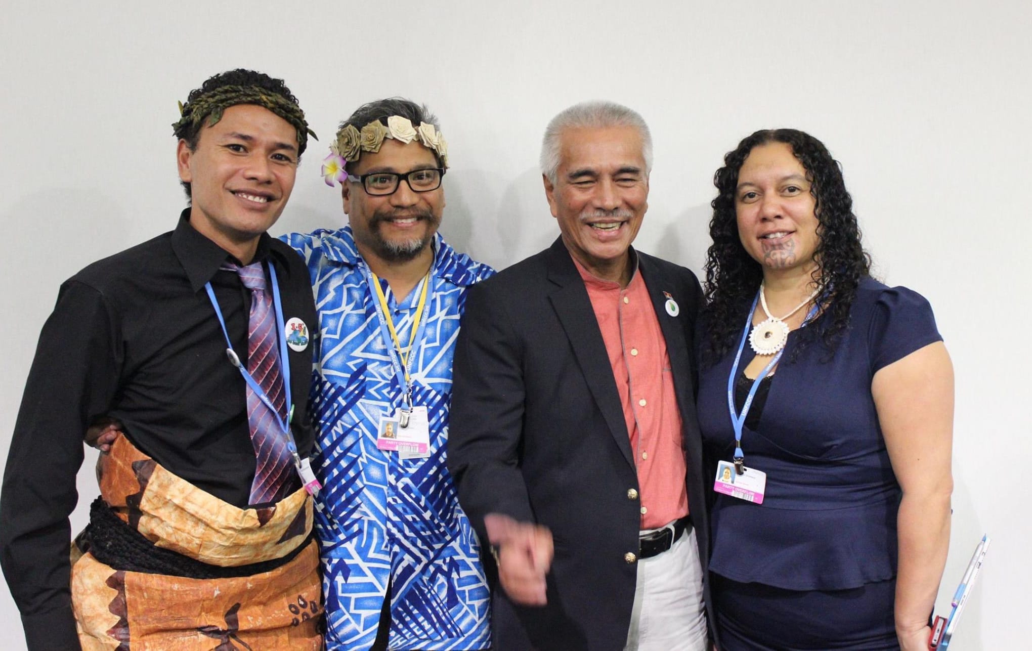 Polikelapo Kefu, Teanau Tuiono, Anote Tong and Tui Shortland as part of Paris COP21 climate talks.