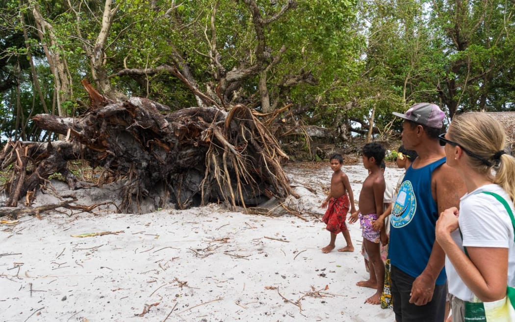 Cyclone damage in Tikopia.