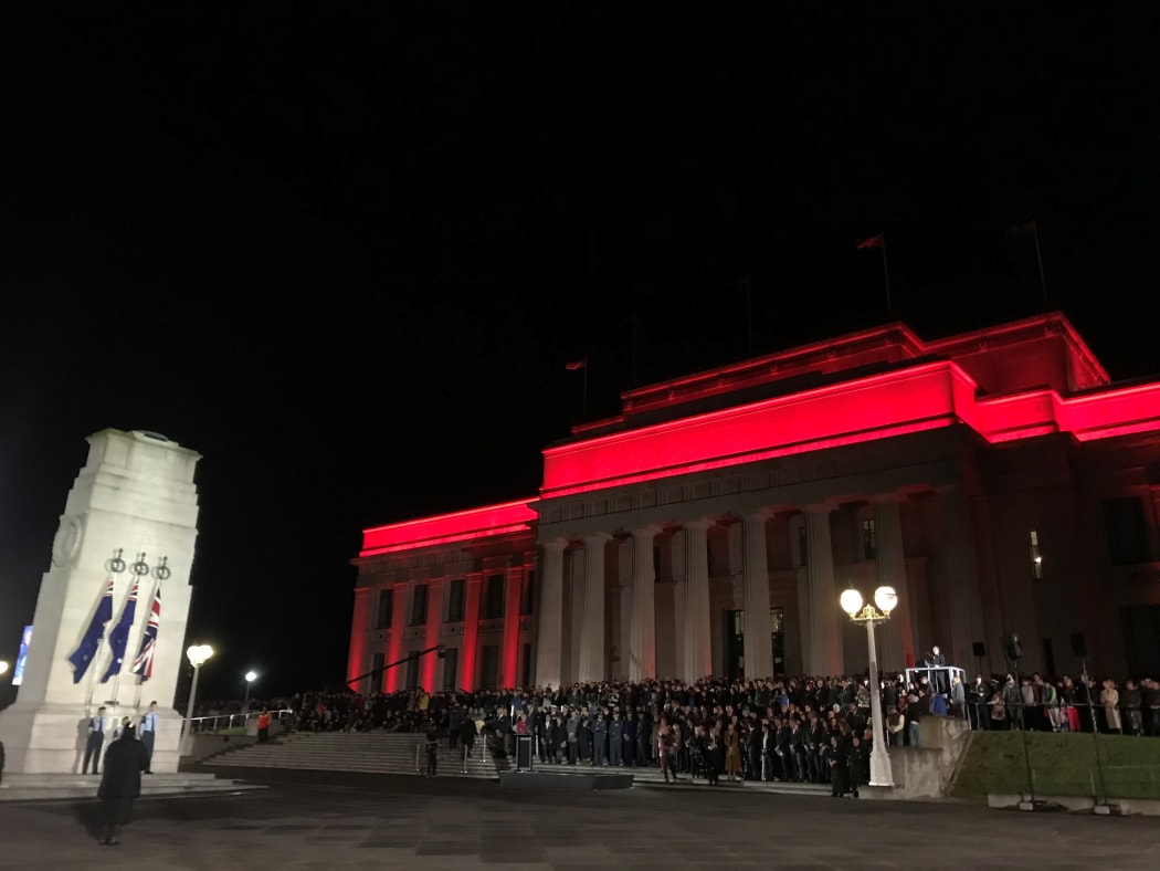 The dawn service at the Auckland War memorial Museum.