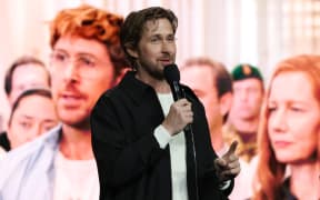 Canadian actor Ryan Gosling speaks about "Project Hail Mary" during the CinemaCon 2025 Amazon MGM Studios presentation at The Colosseum at Caesars Palace in Las Vegas, Nevada on April 2, 2025. (Photo by VALERIE MACON / AFP)