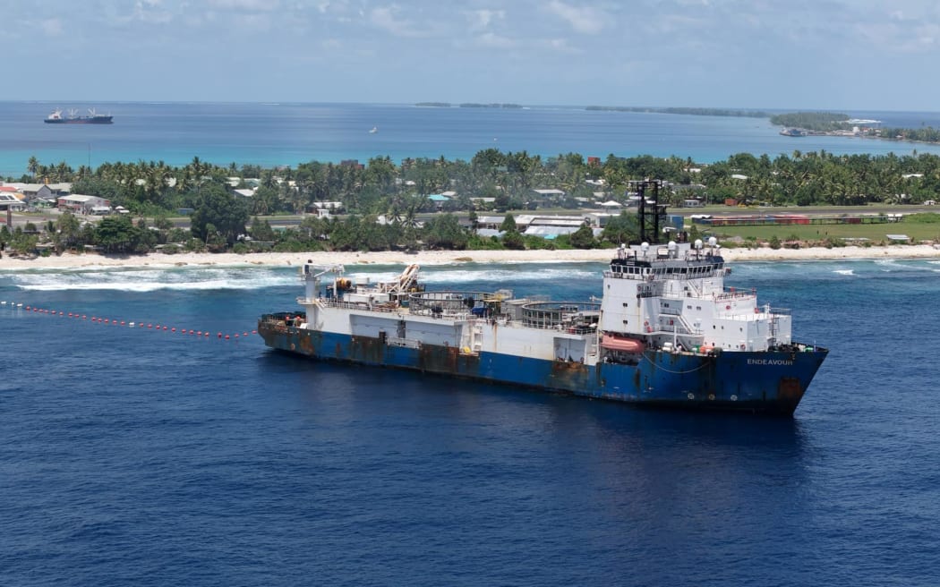 Tuvalu's first international underwater communications cable landed in the tiny island nation's capital Funafuti this week. 12 December 2024