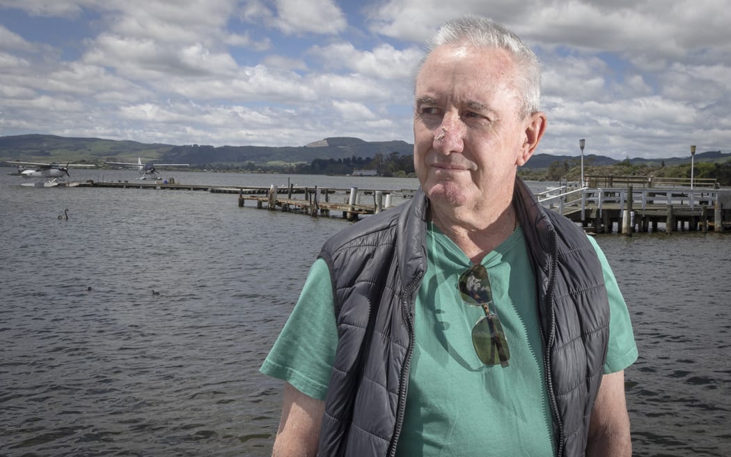 Lakeland Queen owner Terry Hammond stands on the boardwalk behind his jetty. The Daily Post Photo / Andrew Warner