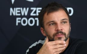 All Whites coach Anthony Hudson during a press conference in Auckland. Thursday 23 April 2015. Copyright Photo: Andrew Cornaga / www.photosport.co.nz
