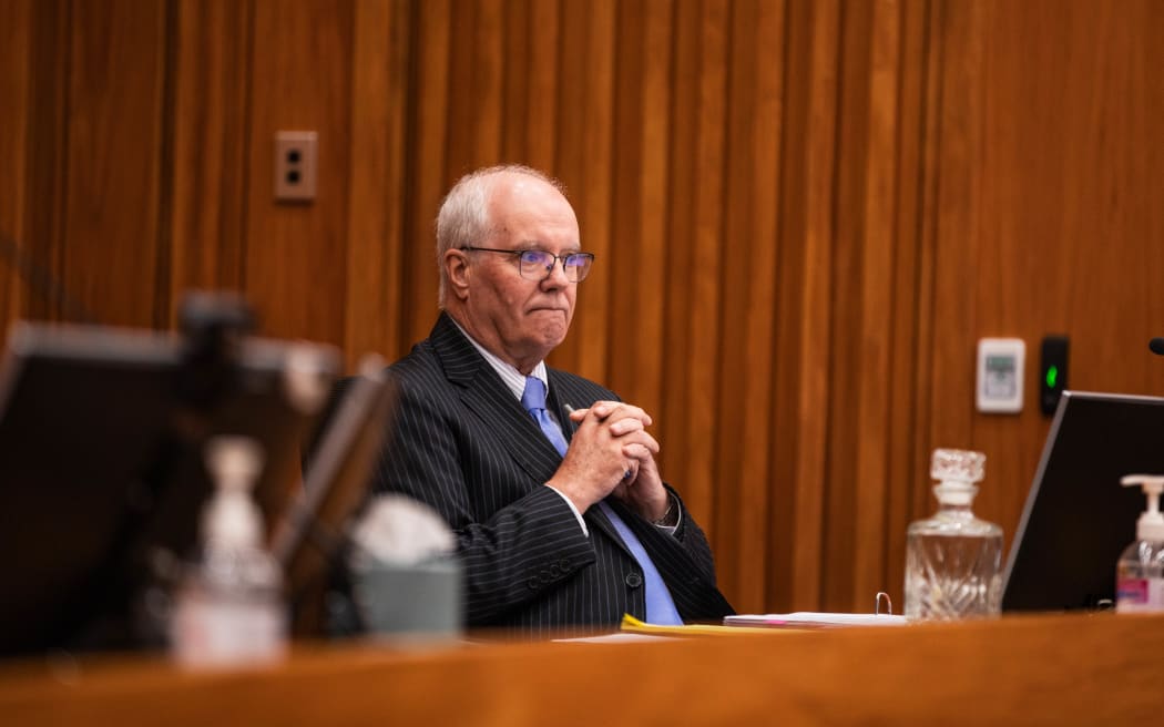 Justice David Collins sitting in Court of Appeal during David Tamihere's appeal