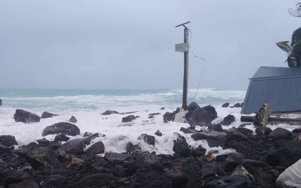 Damage near Oinafa Wharf on Rotuma.