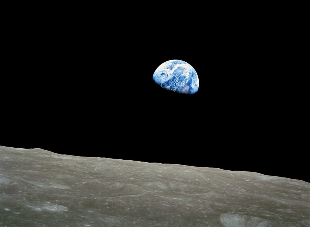 The first colour image of the Earth taken by the Apollo 8 astronauts on 24 December, 1968.