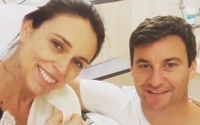 Prime Minister Jacinda Ardern and partner Clarke Gayford with their new baby.
