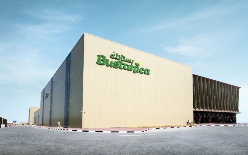 Exterior of Bustanica vertical farm Dubai