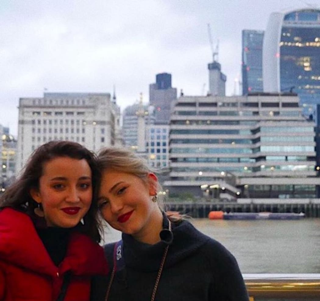Ruby Payne (left) and her friend in London on her semester abroad