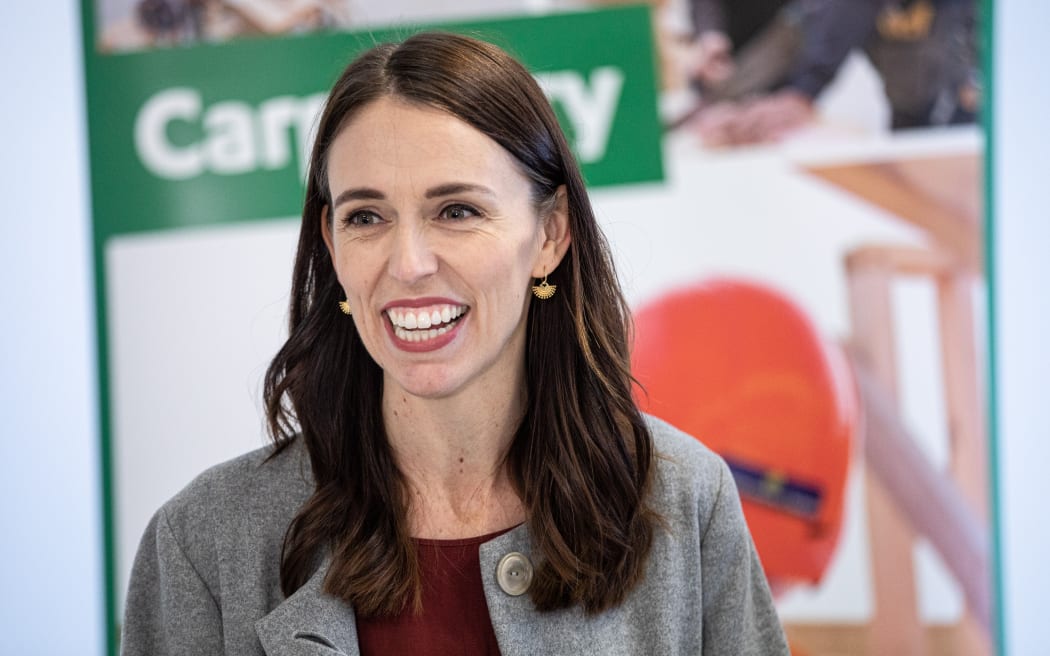 Prime Minister Jacinda Ardern visits Weltec school of construction in Petone