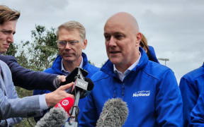 National Party leader Christopher Luxon announcing a frontline police policy on 27 September, 2023.