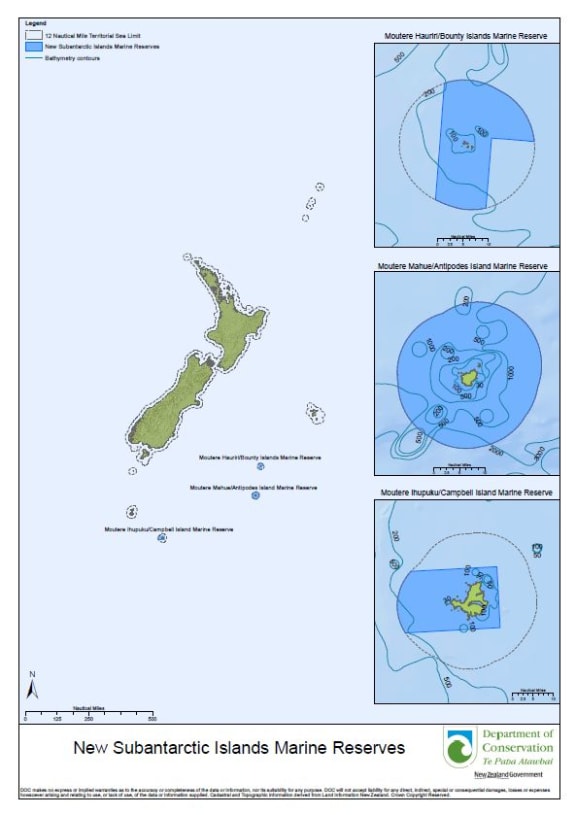 Map of marine reserves.
