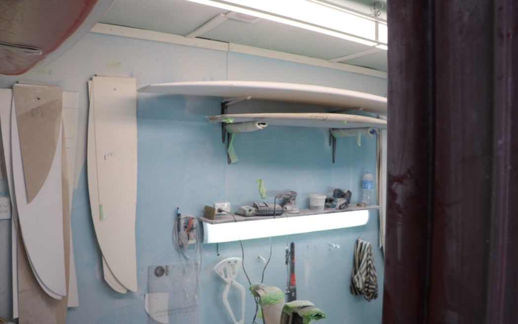 The Goat Shed is dusted with sand, fibreglass, and surfboard wax.