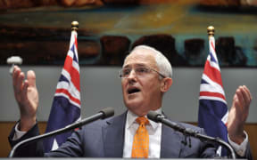 Australian Prime Minister Malcolm Turnbull speaking at Parliament House in Canberra, Sunday May 8, 2016.