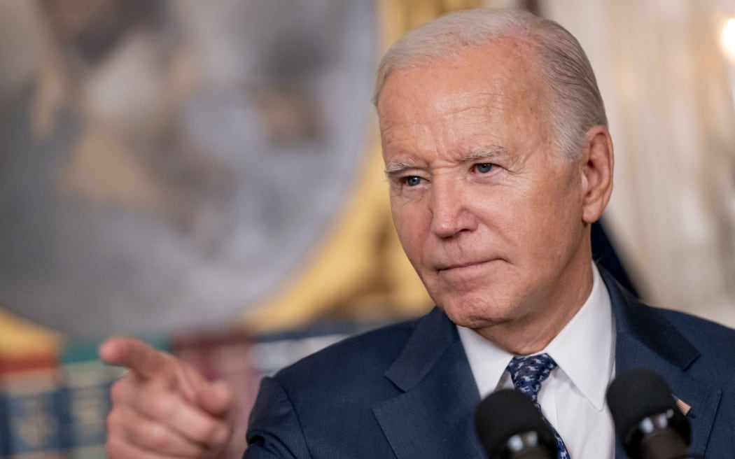 WASHINGTON, DC - FEBRUARY 08: U.S. President Joe Biden delivers remarks in the Diplomatic Reception Room of the White House on February 8, 2024 in Washington, DC. Biden addressed the Special Counsel's report on his handling of classified material, and the status of the war in Gaza.   Nathan Howard/Getty Images/AFP (Photo by Nathan Howard / GETTY IMAGES NORTH AMERICA / Getty Images via AFP)