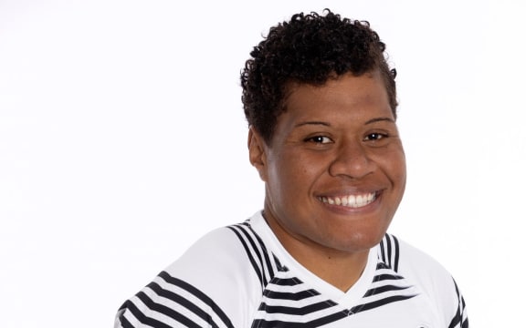 AUCKLAND, NEW ZEALAND - OCTOBER 01: Sereima Leweniqila 
poses for a portrait during the Fiji 2021 Rugby World Cup headshots session at the Grand Millennium Hotel on October 01, 2022 in Auckland, New Zealand. (Photo by Greg Bowker - World Rugby/World Rugby via Getty Images)