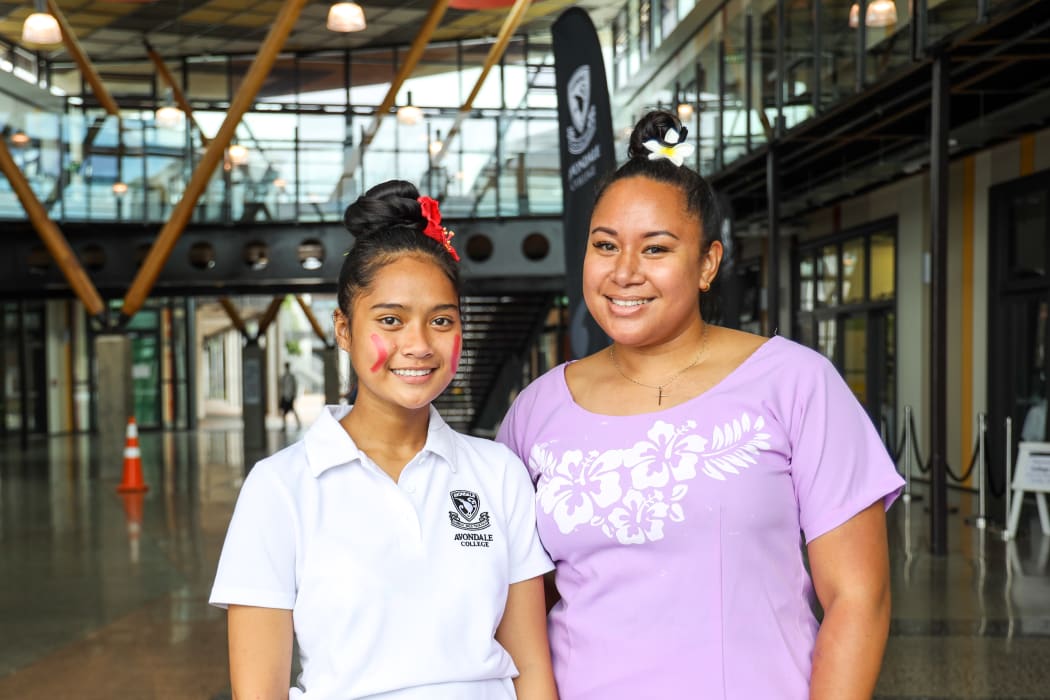 Sally Toloa from Avondale College and teacher Guinevere Alai