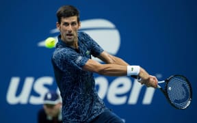 Novak Djokovic competing at the 2018 US Open