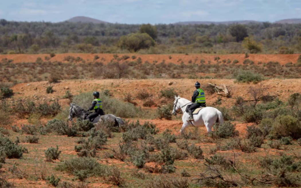 Mounted operations have been assisting in the search for missing 4-year-old boy Gus. (ABC News: Daniel Taylor)