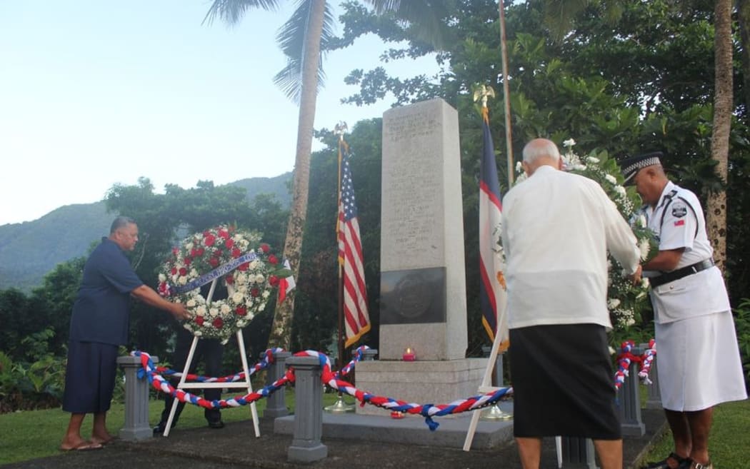 Wreath laying ceremony, American Samoa