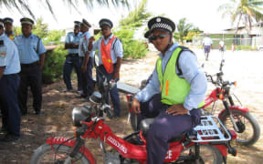 Kiribati police on Kiritimati island