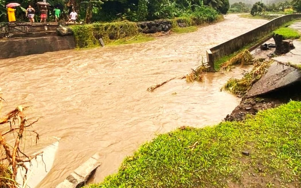 Flooding on Tahiti island on Friday 8 December 2023.