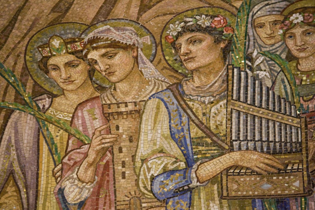 Detail from the great apse mosaic of St Paul's within the Walls in Rome.