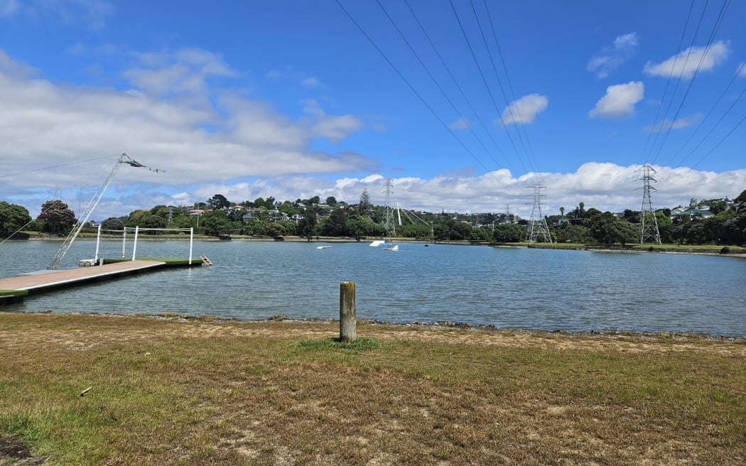The Onehunga Lagoon, at the reserve between Beachcroft Avenue and the motorway.