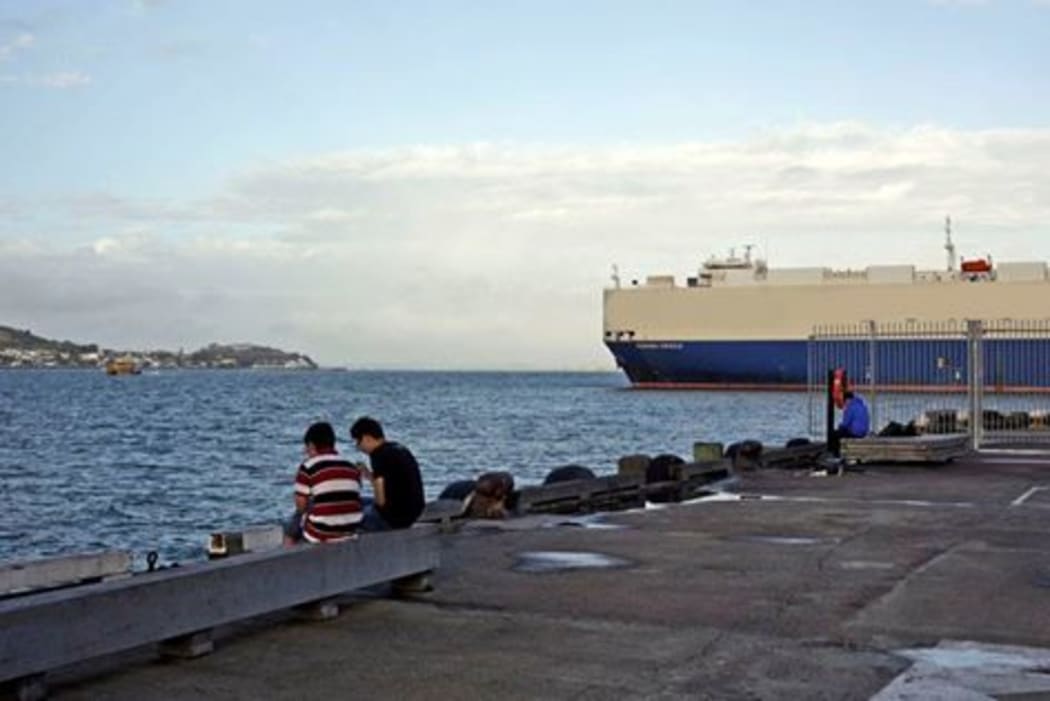 According to the protest group, this shows the harbour before the Bledisloe Wharf Extension.