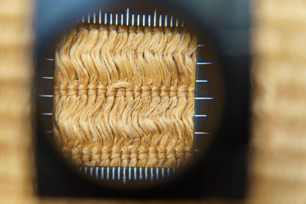 Close up magnified shot of refined weaving.