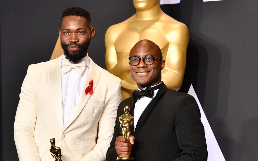 Screenwriter Tarell Alvin McCraney, left, and writer/director Barry Jenkins were the winners of Best Adapted Screenplay for 'Moonlight'.