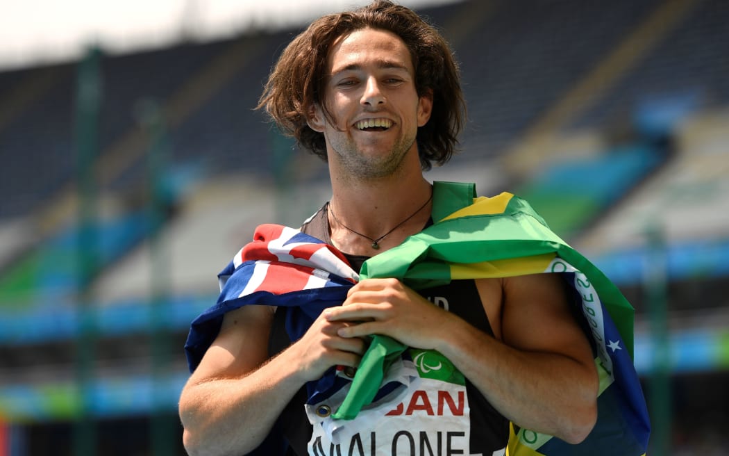 Auckland runner Liam Malone after his second gold medal win at the Rio Paralympics.