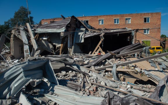 Consequences of a Russian missile hitting one of the industrial zones as Russia-Ukraine war continues in Kharkiv, Ukraine on 6 August, 2022.