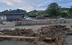 Mud and silt left behind at an Esk Valley property in Hawke's Bay on 17 February 2023 after Cyclone Gabrielle passed through.