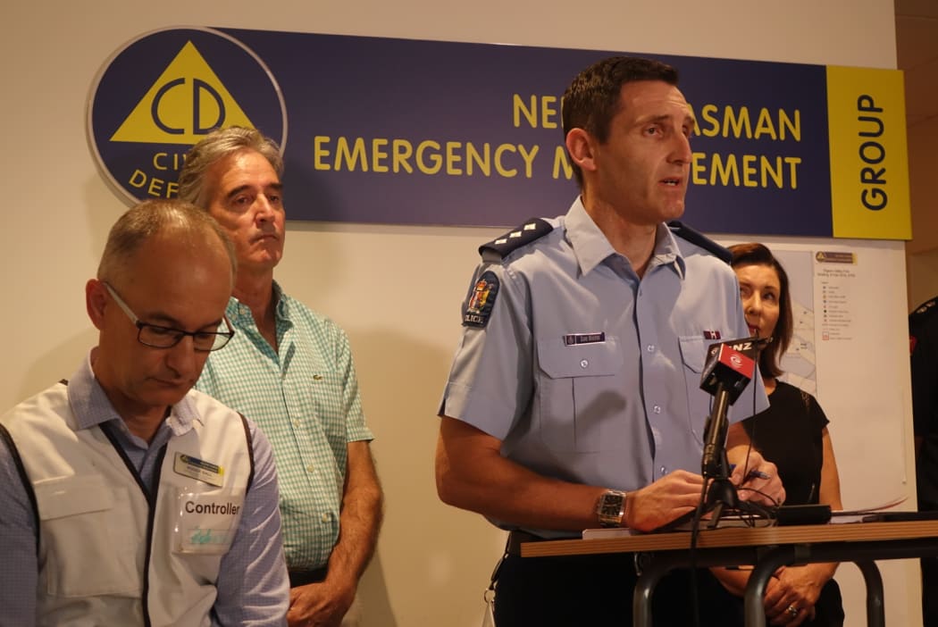 At media briefing for Nelson fire