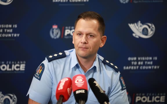 Inspector Will Loughrin speaks to media after a reported sighting of Tom Phillips, who was reported missing along with his three children, on 18 January 2022.