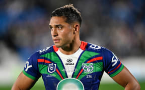 Te Maire Martin of the Warriors dejected after the game, NZ Warriors v Penrith Panthers.