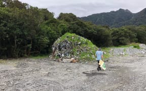 Fox Glacier guide Kelsey Porter says more rubbish has been exposed following a recent rainfal.