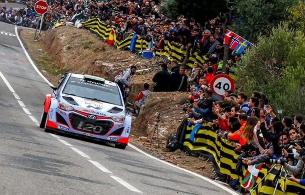 The Hyundai of Hayden Paddon on the Rally of Spain, 2015.