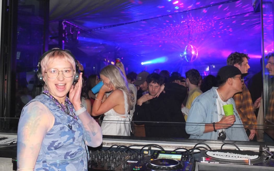 Christchurch DJ/producer Caitlin Tui aka Kate.Land performing at one of their club nights at central city venue Flux