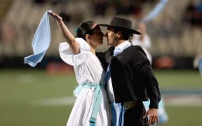 Argentina entertainers before the All Blacks v Argentina Pumas, Rugby Championship Test in Christchurch, 2022.