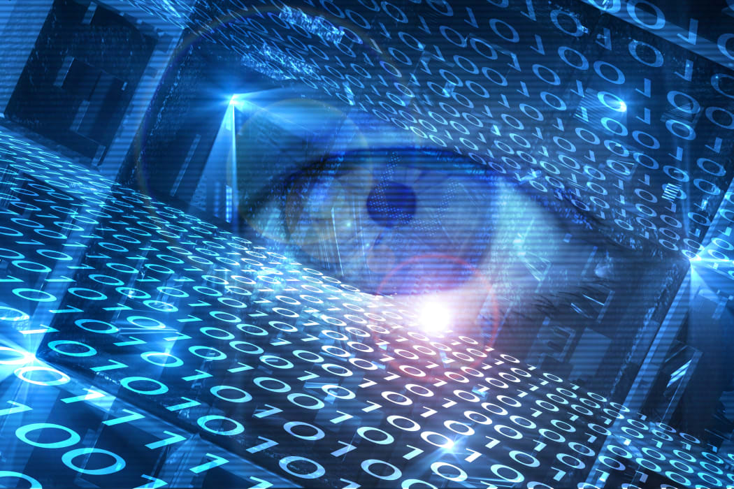 Digitally generated cyber hacking image.