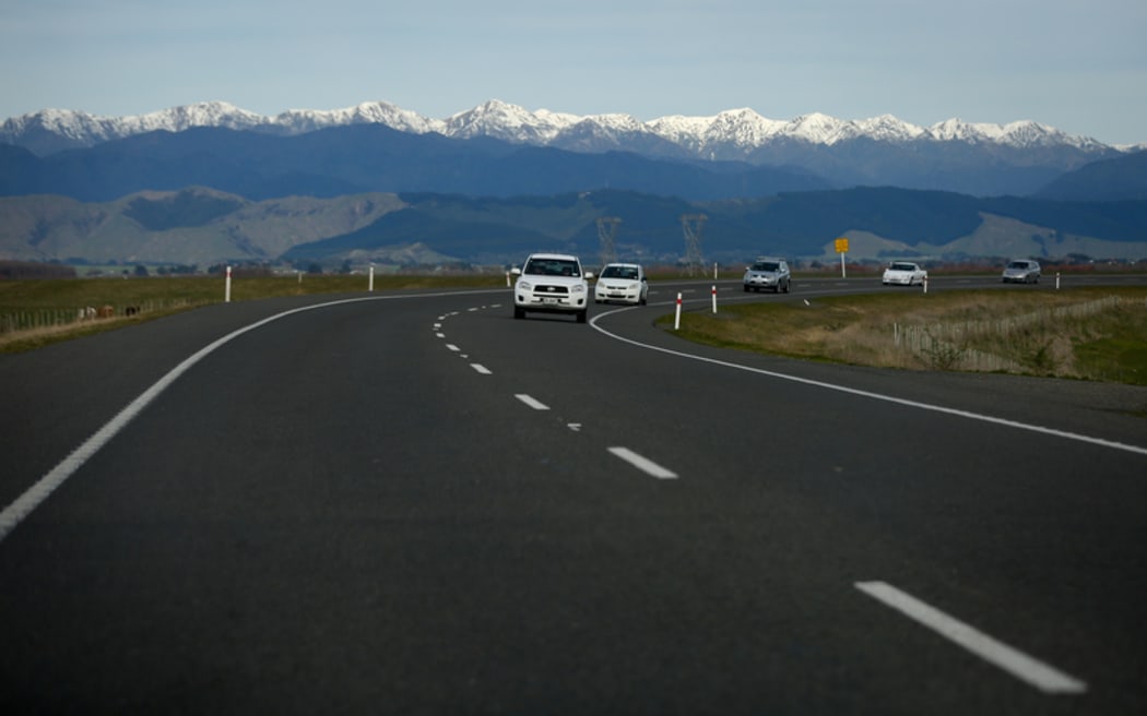 Traffic on SH1 south of Foxton.