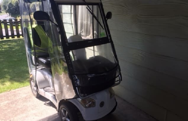 The mobility scooter, a white Nordic polar cruiser, was taken from a carport in Gambourne Way, Judea.