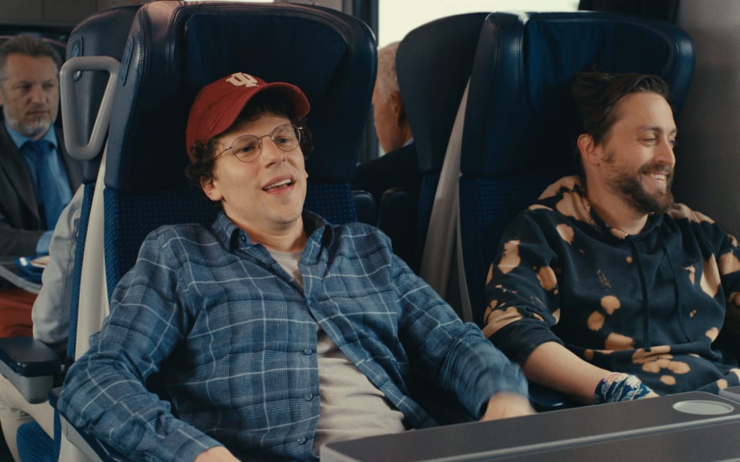 Jesse Eisenberg and Kieran Culkin in A REAL PAIN. Photo Courtesy of Searchlight Pictures, © 2024 Searchlight Pictures All Rights Reserved.