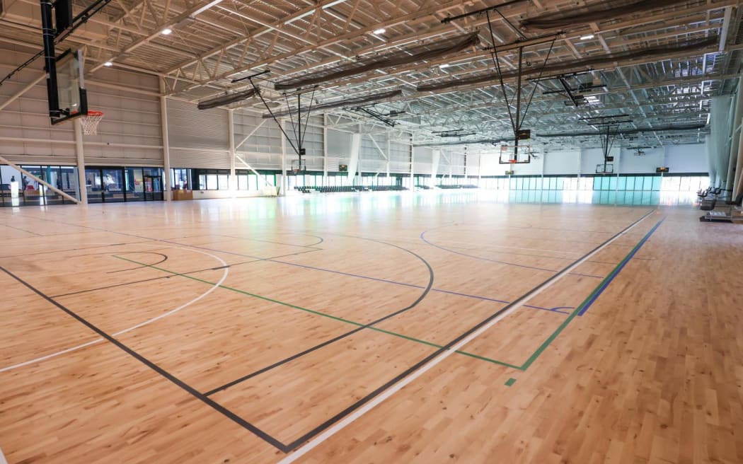 Indoor courts at Christchurch's new 'Parakiore' multisport complex.